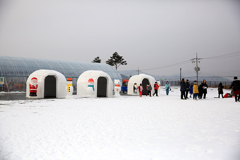 바래봉 눈꽃축제 이글루 포토존 모습