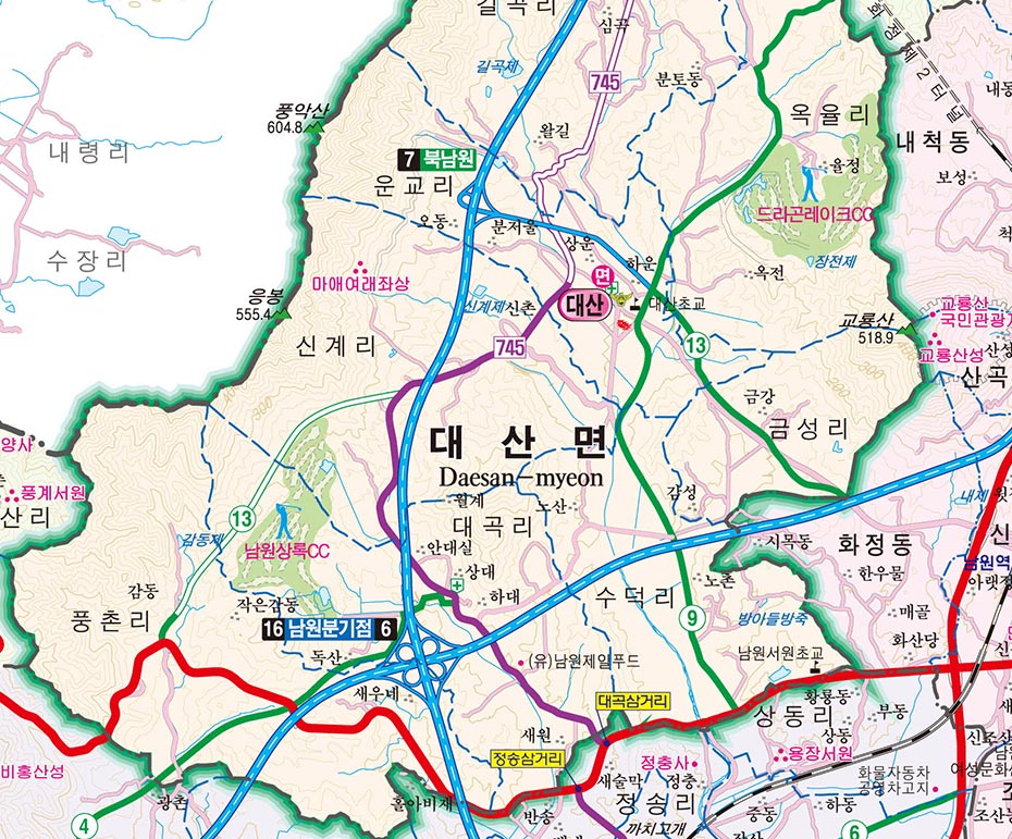 대산면 지도